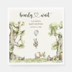 Servilleta De Papel Bearly Wait Boy Baby Shower Bosque