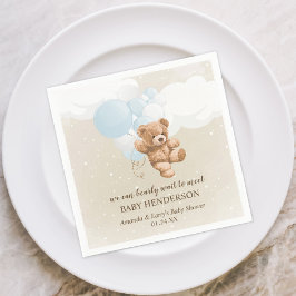 Servilleta De Papel Bearly Wait Dusty Blue Teddy Bear Napkins