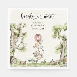 Servilleta De Papel Bearly Wait Género Neutral Baby Shower Woodland
