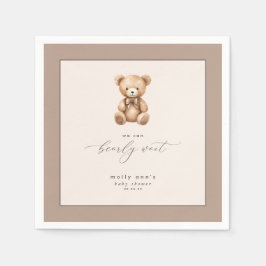 Servilleta De Papel Bearly Wait Neutral Simple Baby Shower