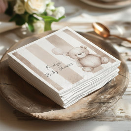 Servilleta De Papel Bearly Wait Neutral Teddy Baby Shower