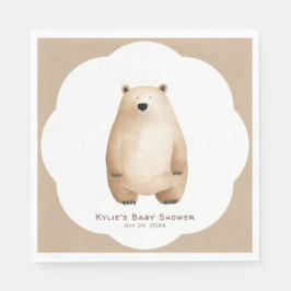 Servilleta De Papel Bearly Wait Neutral Teddy Bear Baby Shower