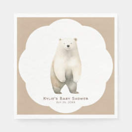 Servilleta De Papel Bearly Wait Neutral Teddy Bear Baby Shower