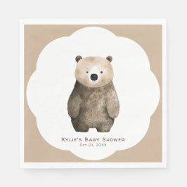 Servilleta De Papel Bearly Wait Neutral Teddy Bear Baby Shower