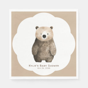 Servilleta De Papel Bearly Wait Neutral Teddy Bear Baby Shower