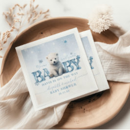 Servilleta De Papel Bearly Wait Winter Modern Polar Bear Baby Shower