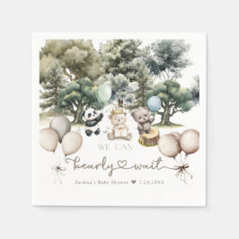 Servilleta De Papel Bearly Wait Woodland Bear Baby Shower