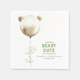 Servilleta De Papel Beary Cute Teddy Bear Balloon Baby Shower
