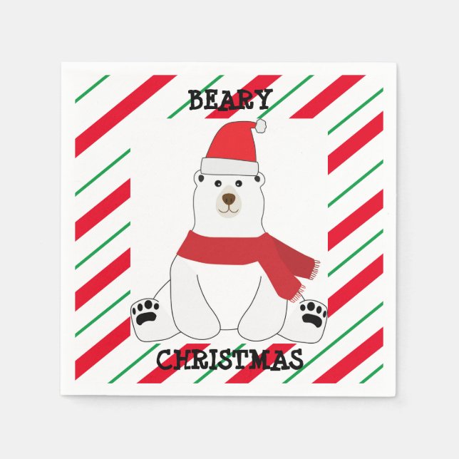 Servilleta De Papel Beary Navidades Fiesta Napkins (Anverso)