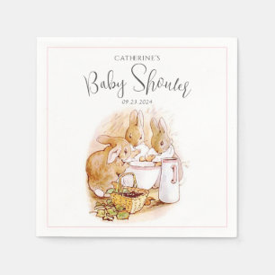 Servilleta De Papel Beatrix Potter Bunny Chica rosa Baby Shower