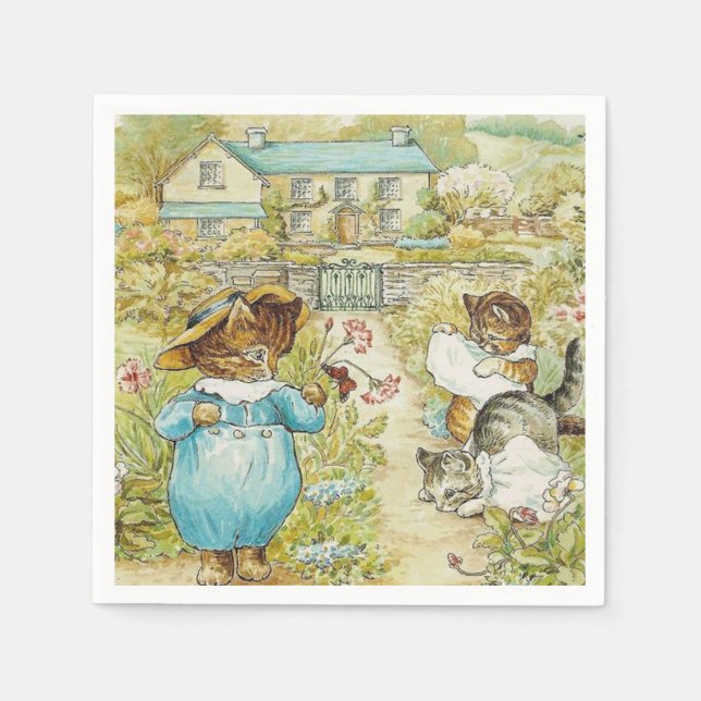 Servilleta De Papel Beatrix Potter Kittens (Anverso)