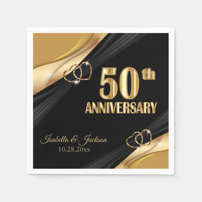 Servilleta De Papel Beautiful 50th  Wedding Anniversary  (Anverso)
