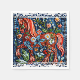 Servilleta De Papel Beautiful Embroidered Horse