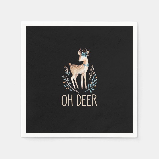 Servilleta De Papel Beautiful Funny Deer Oh Deer Modern Design  (Anverso)