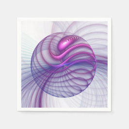 Servilleta De Papel Beautiful Swing Modern Abstract Fractal Art Pink