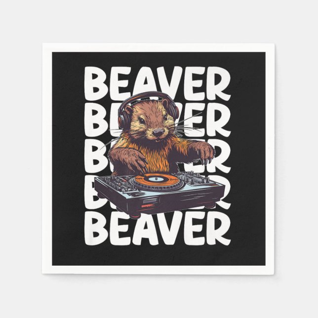 Servilleta De Papel Beaver Lover DJ (Anverso)
