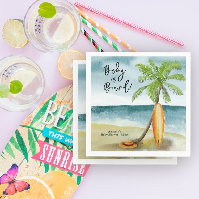 Servilleta De Papel Bebé a bordo de Baby Shower (Subido por el creador)