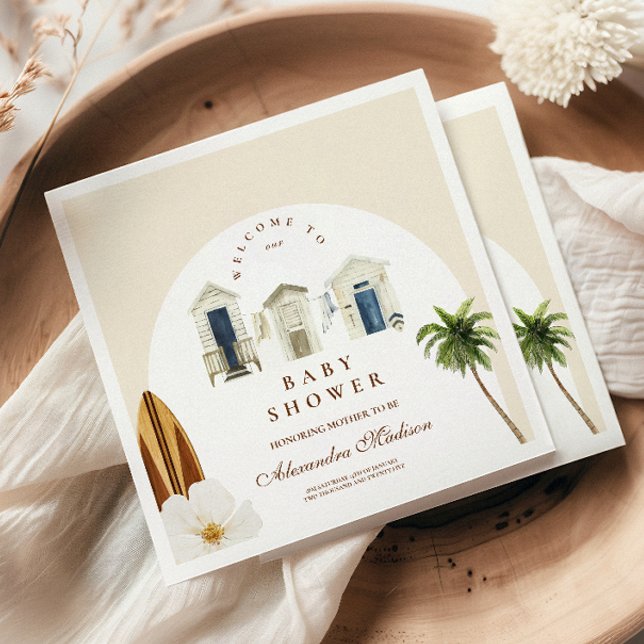 Servilleta De Papel Bebé a bordo de Baby Shower Beach (Subido por el creador)