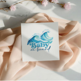 Servilleta De Papel Bebé a bordo de Baby Shower Napkin, Surf Baby Show