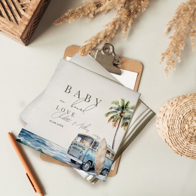 Servilleta De Papel Bebé a bordo de Baby Shower, Surf Beach (Subido por el creador)