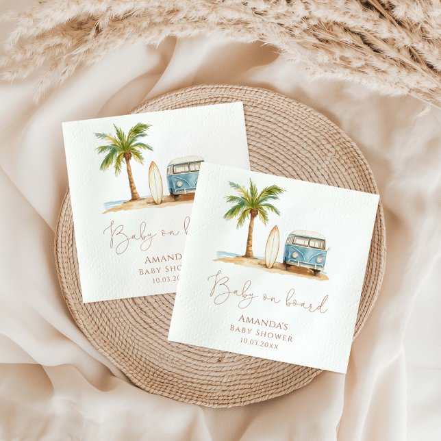 Servilleta De Papel Bebé a bordo del Baby Shower de verano (Subido por el creador)