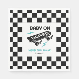 Servilleta De Papel Bebé a bordo Skateboard Baby Shower Napkins