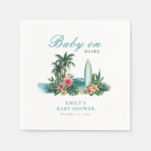 Servilleta De Papel Bebé a Bordo Surf Playa Baby Shower