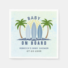 Servilleta De Papel Bebé a bordo surf salpicón de bebé azul ducha