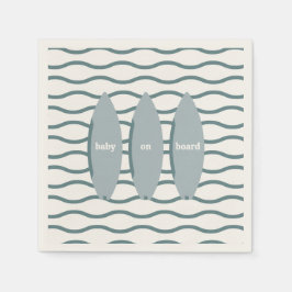 Servilleta De Papel "Bebé a bordo" Surfing Baby Shower Ocean Tema