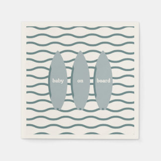 Servilleta De Papel "Bebé a bordo" Surfing Baby Shower Ocean Tema