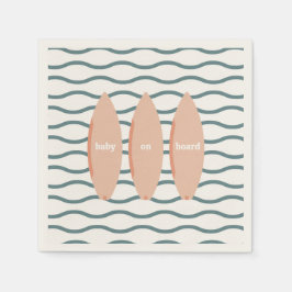Servilleta De Papel "Bebé a bordo" Surfing Baby Shower Ocean Tema