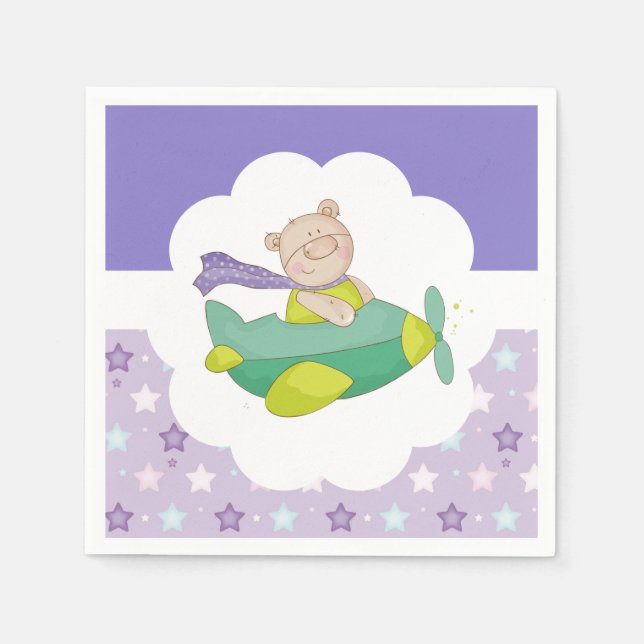 Servilleta De Papel Bebé Adorable Teddy Bear Paper Napkin (Anverso)