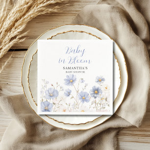 Servilleta De Papel Bebé Azul en Floración Niño Flor Silvestre Baby Sh