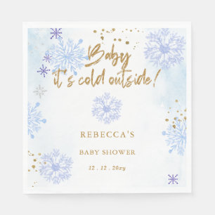 Servilleta De Papel Bebé Azul está frío afuera Invitación de Baby Show