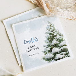 Servilleta De Papel Bebé Azul Está Hacía Frío Afuera Ducha de Bebé