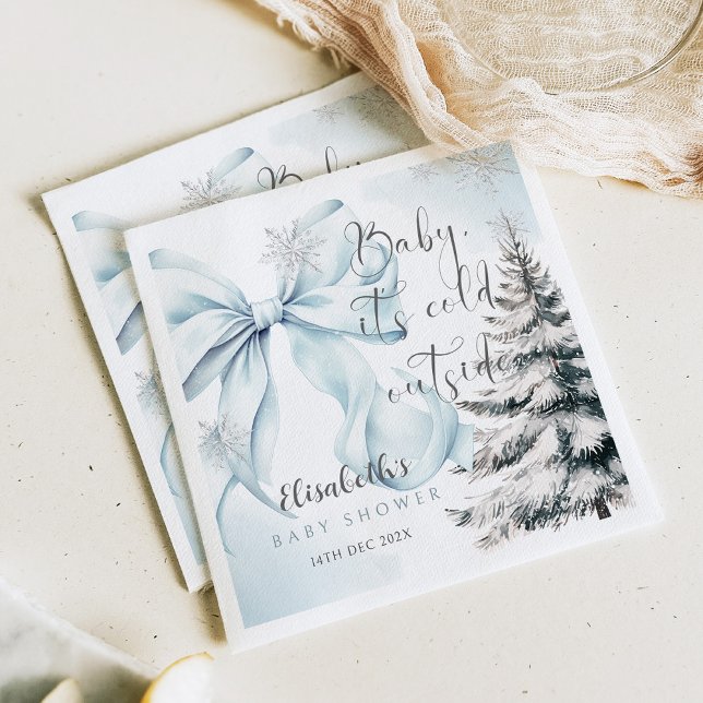 Servilleta De Papel Bebé azul hace frío fuera de Baby Shower (Subido por el creador)