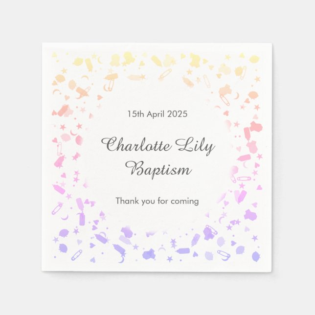 Servilleta De Papel Bebé bautismo bautizo (Anverso)