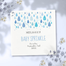Servilleta De Papel Bebé Blue Lluvia Bebé Chico Sprinkke Shower