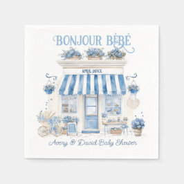 Servilleta De Papel Bebe Cafe Bonjour Bebe Tema parisino Baby Shower