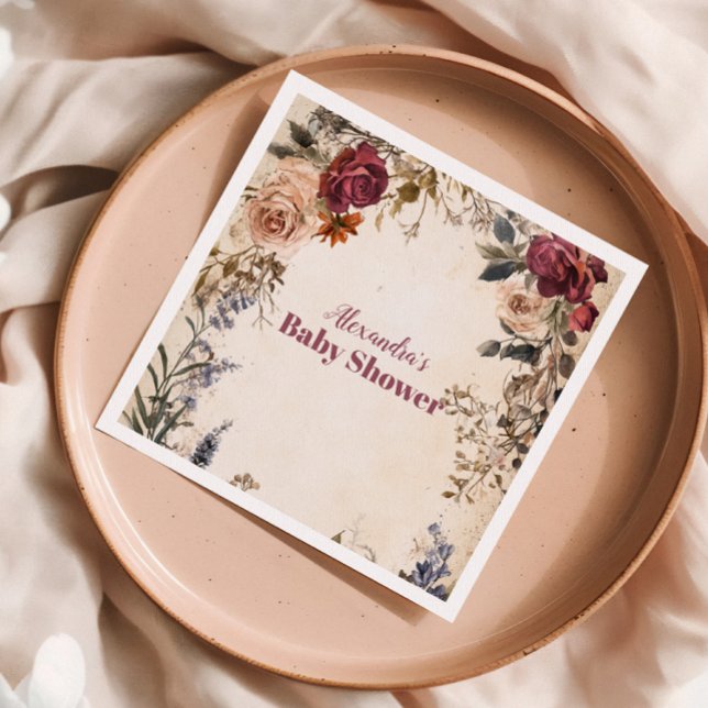 Servilleta De Papel Bebé caprichoso en flor silvestre floreciente (Subido por el creador)