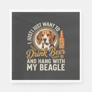Servilleta De Papel Bebe Cerveza Beagle Perro Cerveza Artesanal Botell