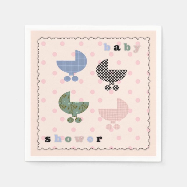 Servilleta De Papel Bebé Chica Buggy Baby Shower Papeles (Anverso)