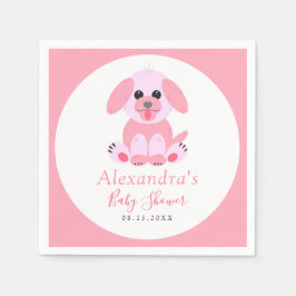Servilleta De Papel Bebé Chica Ducha Puppy Personalizado Rosa