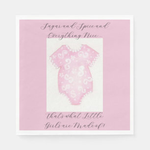 Servilleta De Papel Bebé Chica Vestido Rosa