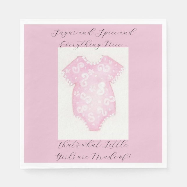 Servilleta De Papel Bebé Chica Vestido Rosa (Anverso)