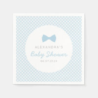 Bebé con corbata azul de Gingham