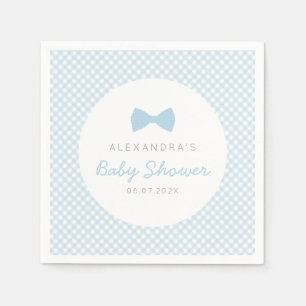 Servilleta De Papel Bebé con corbata azul de Gingham