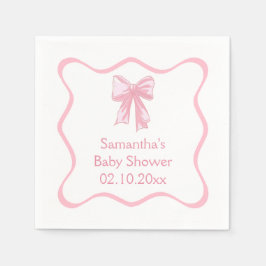 Servilleta De Papel Bebé con lazo rosa Baby Shower