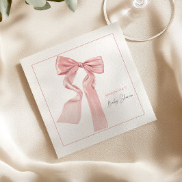 Servilleta De Papel Bebé con Lazo Rosa Ducha de Papel Elegante