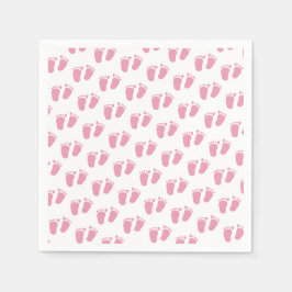 Servilleta De Papel Bebé con Pies Rosados Fiesta de Revelación de Géne
